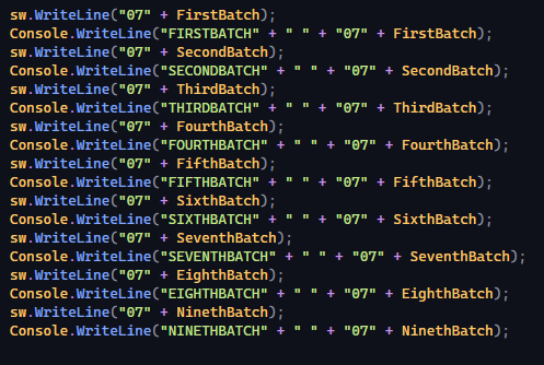Code from the solution